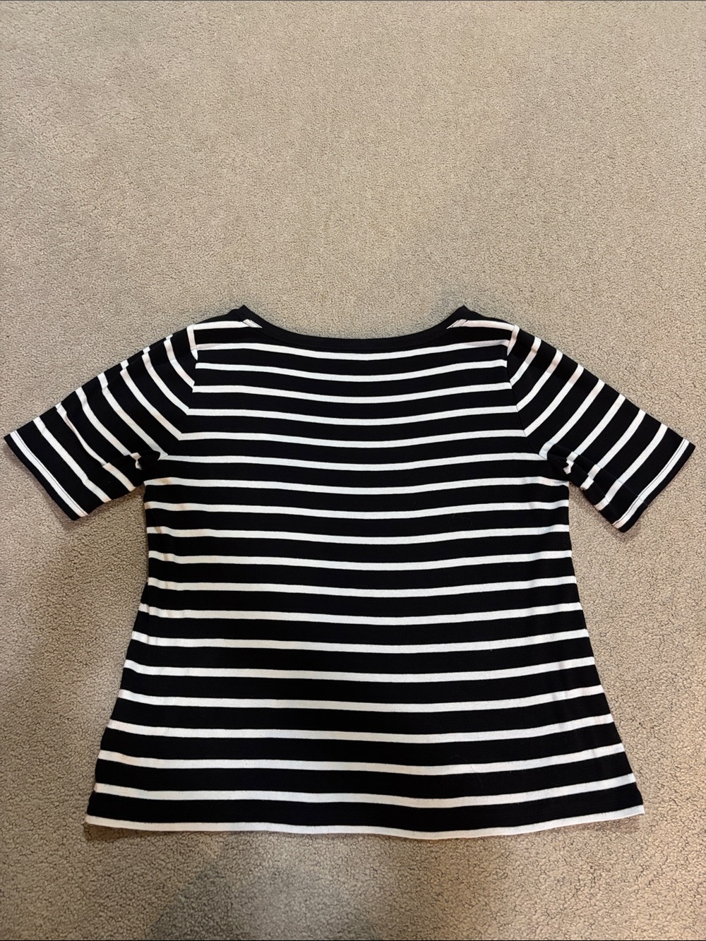 Nautica Black and White Striped Short Sleeve Tee 100% Cotton - Picture 6 of 6